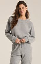 Saldana Reverse Fleece Top-Sweaters-Vixen Collection, Day Spa and Women's Boutique Located in Seattle, Washington