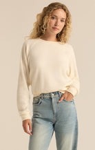 Saldana Reverse Fleece Top-Sweaters-Vixen Collection, Day Spa and Women's Boutique Located in Seattle, Washington