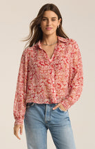 Vivienne Floral Print Top-Long Sleeves-Vixen Collection, Day Spa and Women's Boutique Located in Seattle, Washington