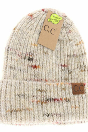 Unisex Marled Knit Cuff C.C Beanie-Hats-Vixen Collection, Day Spa and Women's Boutique Located in Seattle, Washington