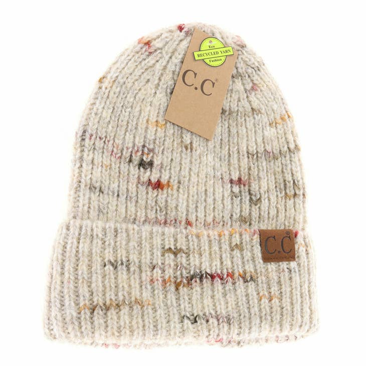 Unisex Marled Knit Cuff C.C Beanie-Hats-Vixen Collection, Day Spa and Women's Boutique Located in Seattle, Washington