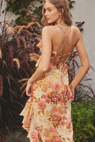 Arabella Diagonal Ruffled Midi Dress-Dresses-Vixen Collection, Day Spa and Women's Boutique Located in Seattle, Washington