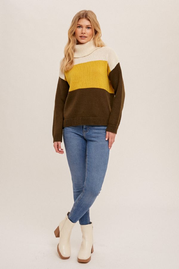 Devon Colorblock Sweater-Sweaters-Vixen Collection, Day Spa and Women's Boutique Located in Seattle, Washington