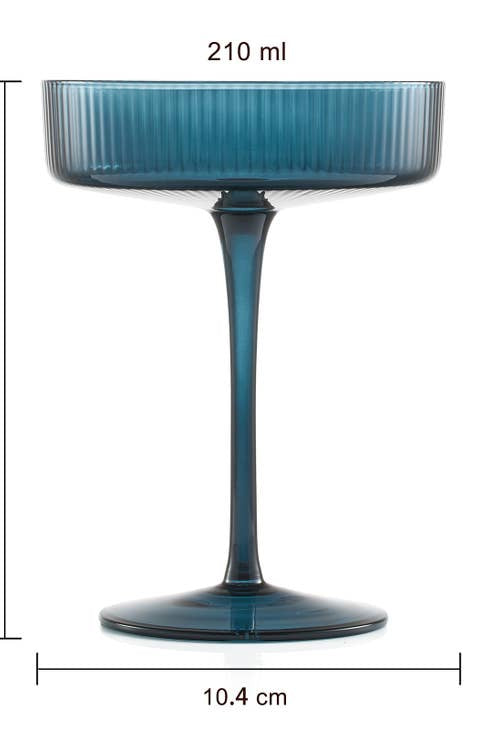 Art Deco Ribbed Pastel Coupe-Drinkware-Vixen Collection, Day Spa and Women's Boutique Located in Seattle, Washington