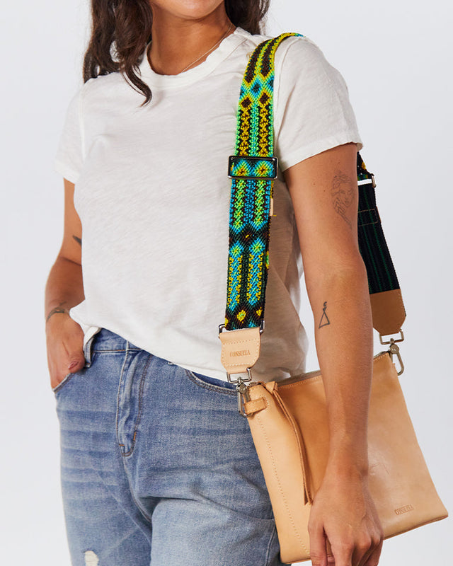 Consuela Kiwi Woven Crossbody Strap-Bags + Wallets-Vixen Collection, Day Spa and Women's Boutique Located in Seattle, Washington