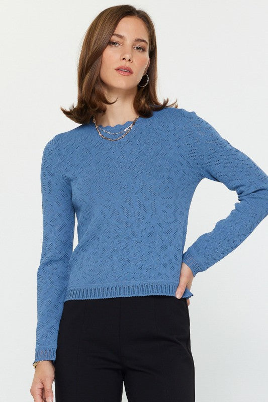 Seashore Scallop Sweater-Sweaters-Vixen Collection, Day Spa and Women's Boutique Located in Seattle, Washington