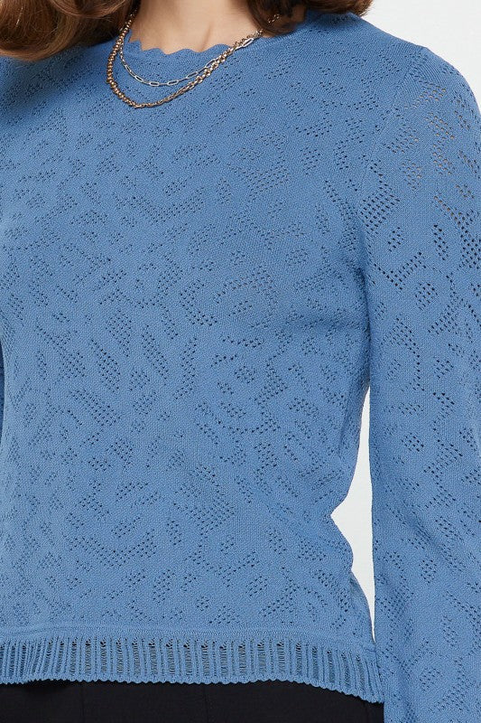 Seashore Scallop Sweater-Sweaters-Vixen Collection, Day Spa and Women's Boutique Located in Seattle, Washington