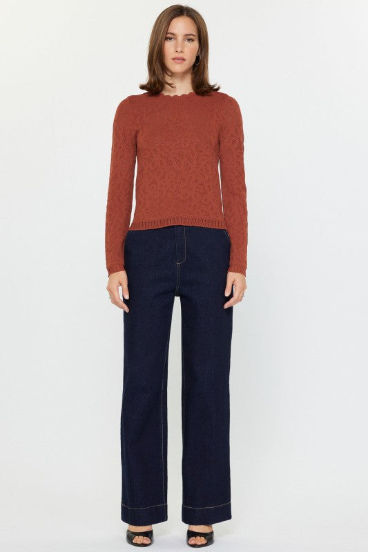 Seashore Scallop Sweater-Sweaters-Vixen Collection, Day Spa and Women's Boutique Located in Seattle, Washington