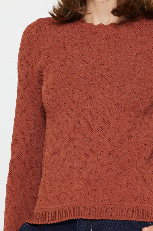 Seashore Scallop Sweater-Sweaters-Vixen Collection, Day Spa and Women's Boutique Located in Seattle, Washington