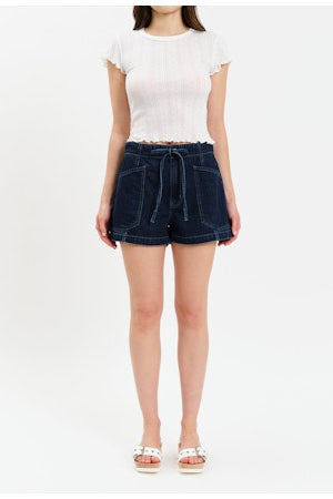 Catalina Drawstring Shorts-Denim-Vixen Collection, Day Spa and Women's Boutique Located in Seattle, Washington