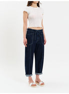 Villa Drawstring Barrel Leg-Denim-Vixen Collection, Day Spa and Women's Boutique Located in Seattle, Washington
