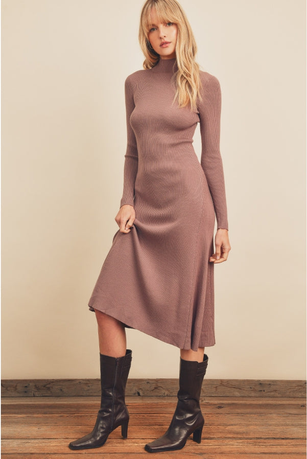 Monica Turtleneck Knit Dress-Dresses-Vixen Collection, Day Spa and Women's Boutique Located in Seattle, Washington