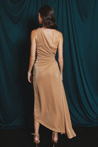 Pearlie Champagne Midi Dress-Dresses-Vixen Collection, Day Spa and Women's Boutique Located in Seattle, Washington