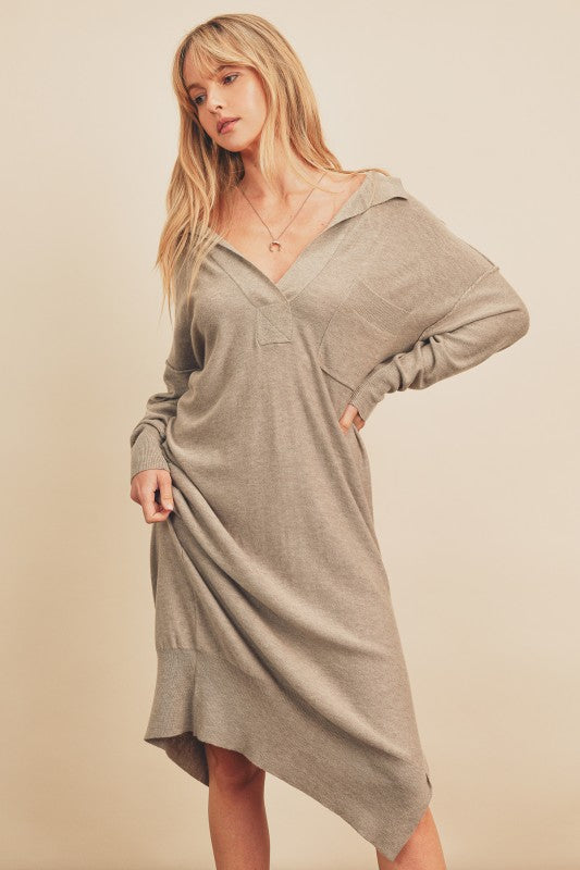 Off Duty Muse Sweater Dress-Dresses-Vixen Collection, Day Spa and Women's Boutique Located in Seattle, Washington