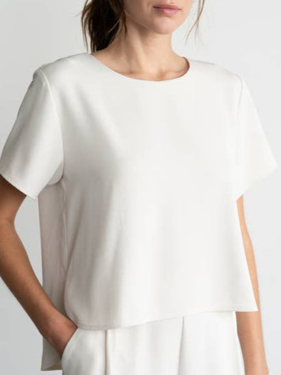 Pearl Veil Blouse-Short Sleeves-Vixen Collection, Day Spa and Women's Boutique Located in Seattle, Washington