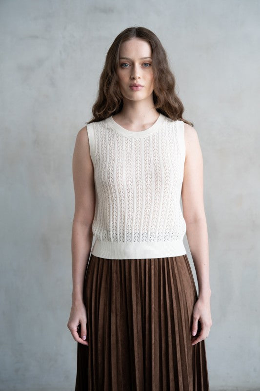 Lattice Luxe Vest-Sweaters-Vixen Collection, Day Spa and Women's Boutique Located in Seattle, Washington