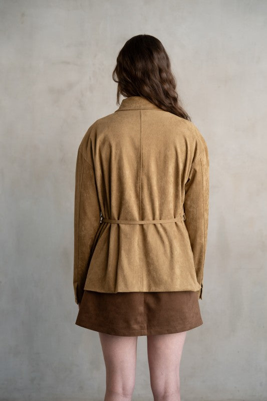 Goldie Faux Suede Shirt Jacket-Jackets-Vixen Collection, Day Spa and Women's Boutique Located in Seattle, Washington