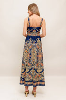 Sapphire Plume Midi Dress-One Pieces-Vixen Collection, Day Spa and Women's Boutique Located in Seattle, Washington