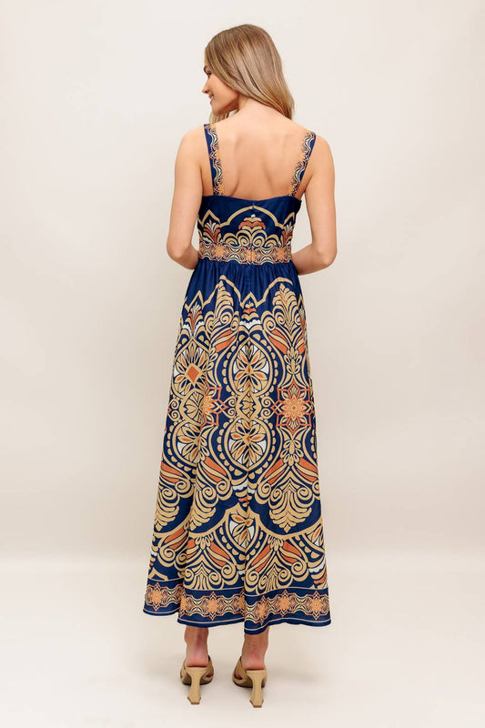 Sapphire Plume Midi Dress-One Pieces-Vixen Collection, Day Spa and Women's Boutique Located in Seattle, Washington