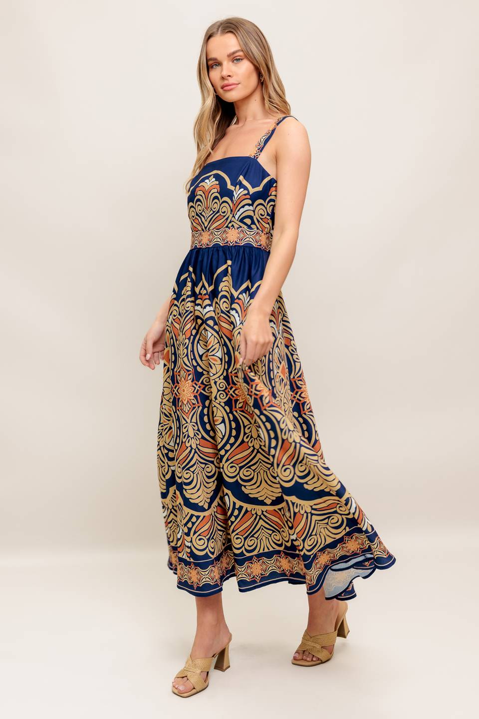 Sapphire Plume Midi Dress-One Pieces-Vixen Collection, Day Spa and Women's Boutique Located in Seattle, Washington