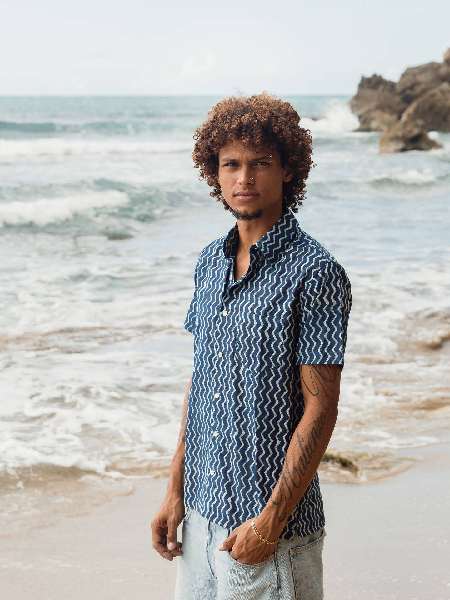 Zig Zag Button Down-Men's Tops-Vixen Collection, Day Spa and Women's Boutique Located in Seattle, Washington