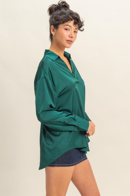 The Emerald Hour Blouse-Long Sleeves-Vixen Collection, Day Spa and Women's Boutique Located in Seattle, Washington