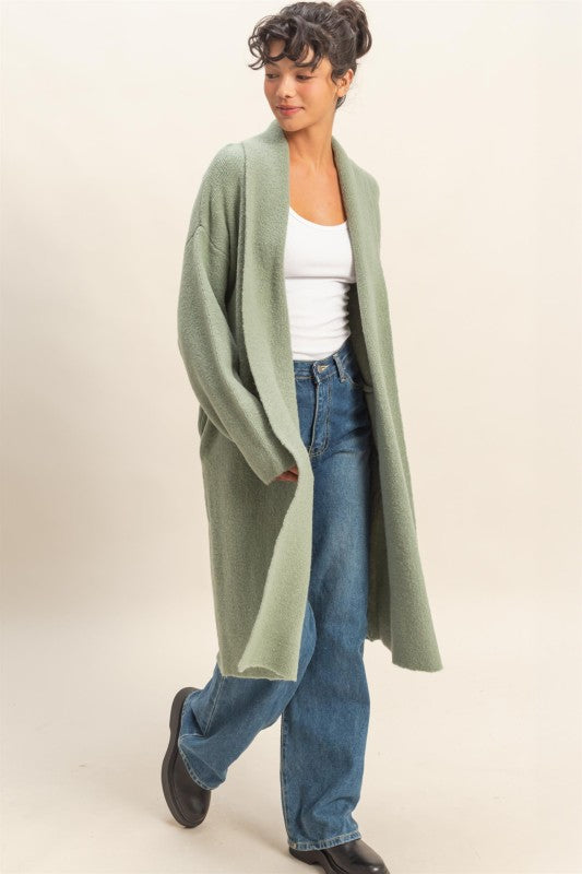 Longline Duster Sweater-Sweaters-Vixen Collection, Day Spa and Women's Boutique Located in Seattle, Washington