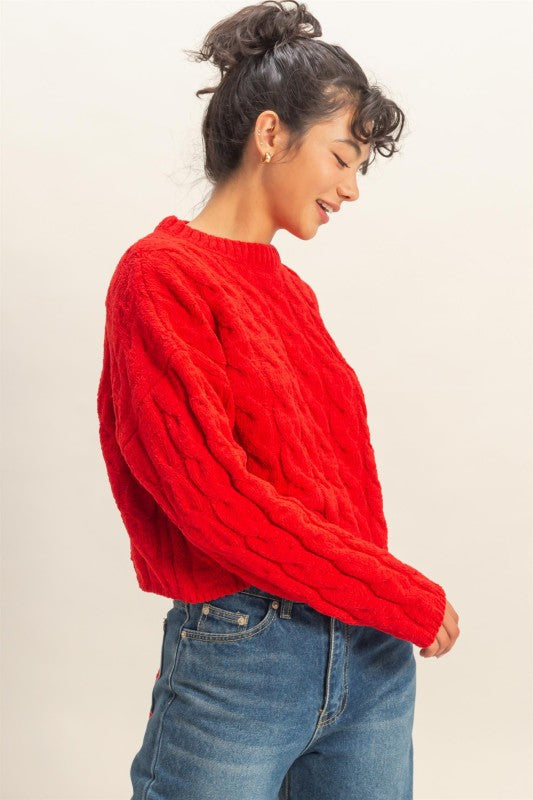 Charlotte Cable Sweater-Sweaters-Vixen Collection, Day Spa and Women's Boutique Located in Seattle, Washington