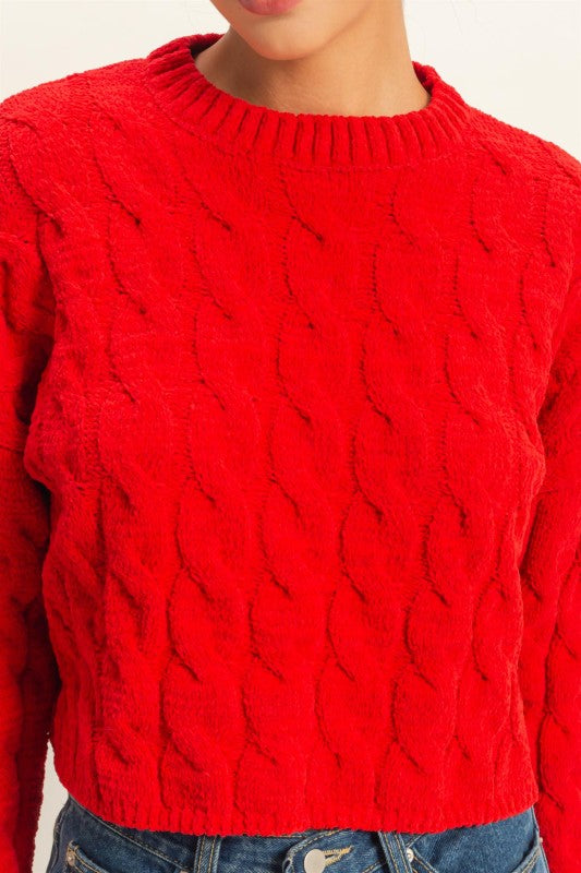 Charlotte Cable Sweater-Sweaters-Vixen Collection, Day Spa and Women's Boutique Located in Seattle, Washington