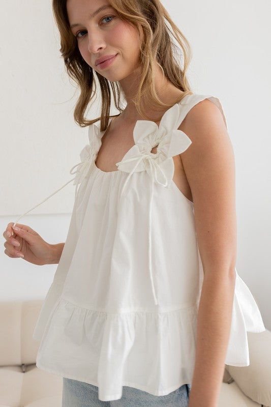 Bloom Bow Tank Top-Tank Tops-Vixen Collection, Day Spa and Women's Boutique Located in Seattle, Washington