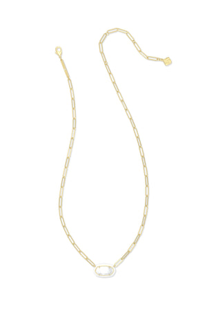 Elisa Enamel Frame Paperclip Necklace-Necklaces-Vixen Collection, Day Spa and Women's Boutique Located in Seattle, Washington