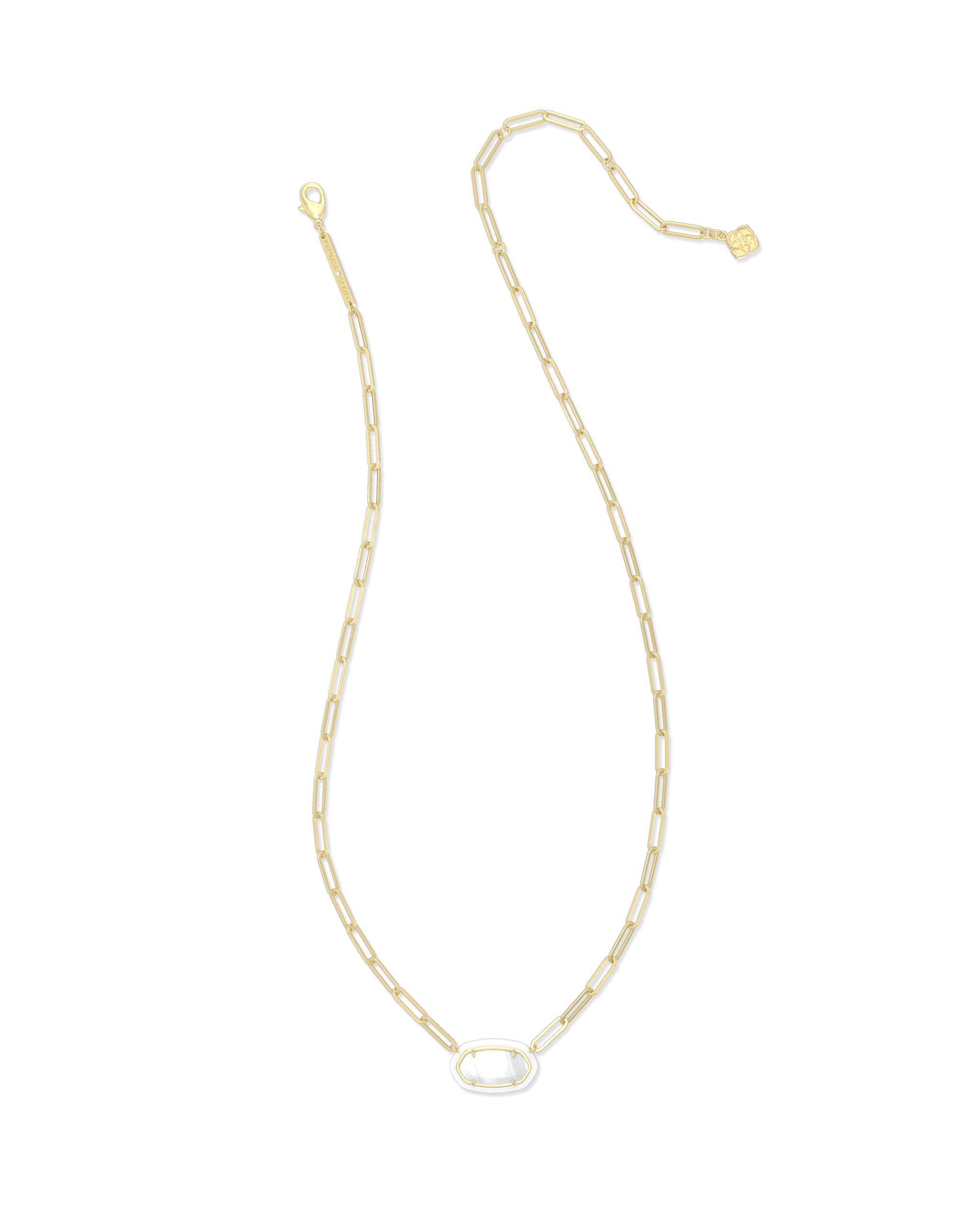 Elisa Enamel Frame Paperclip Necklace-Necklaces-Vixen Collection, Day Spa and Women's Boutique Located in Seattle, Washington