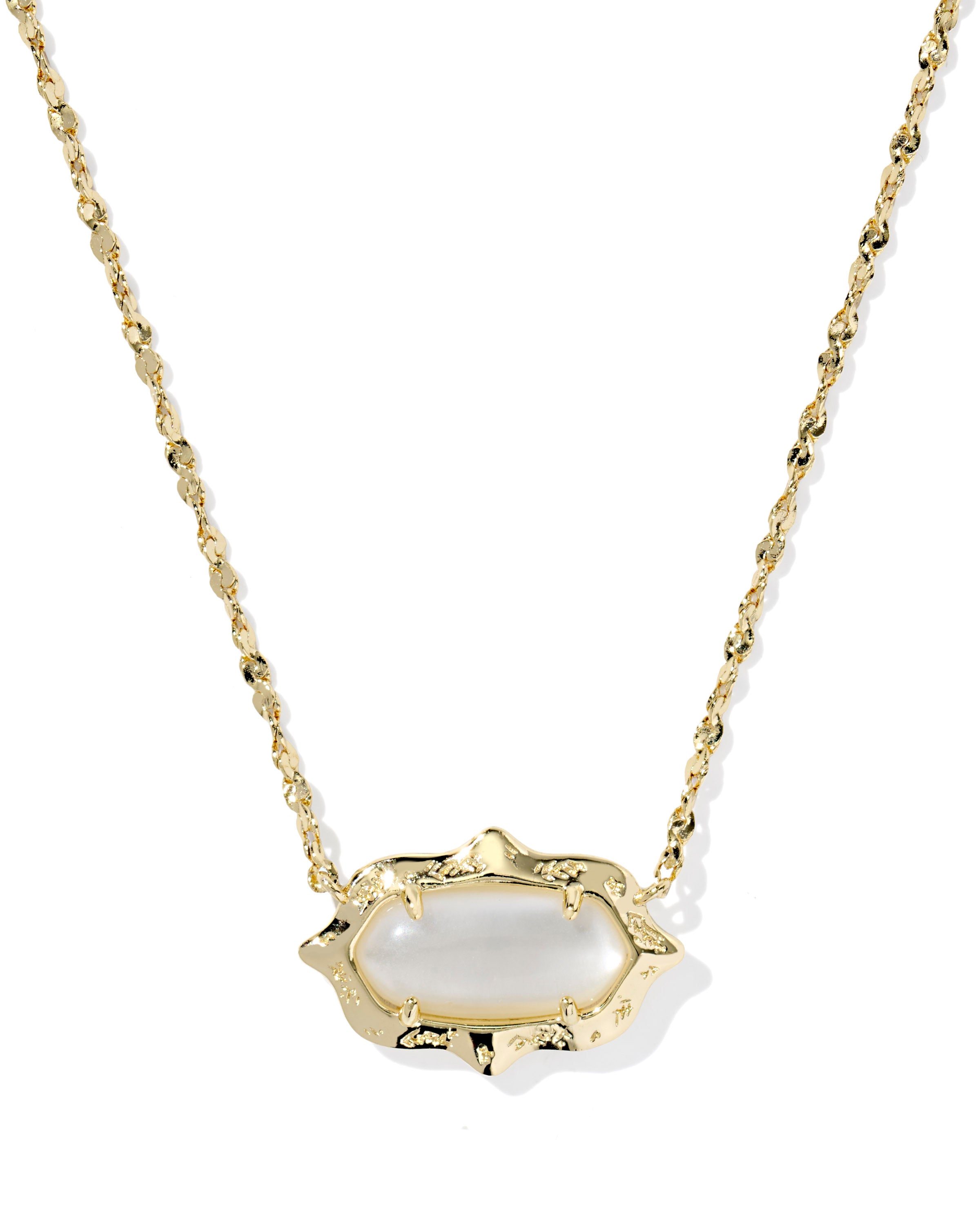 Elisa Scallop Frame Short Pendant Necklace-Necklaces-Vixen Collection, Day Spa and Women's Boutique Located in Seattle, Washington