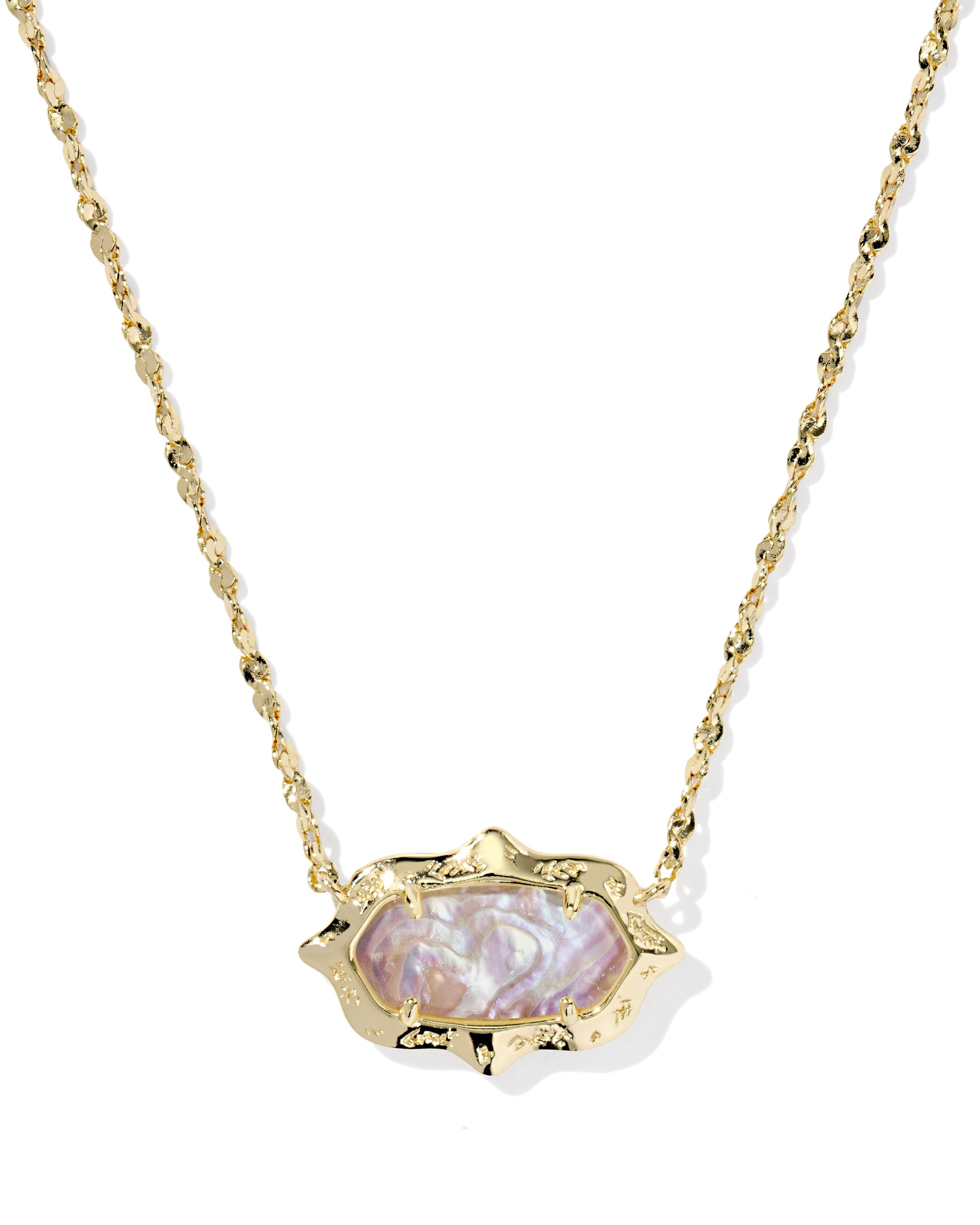 Elisa Scallop Frame Short Pendant Necklace-Necklaces-Vixen Collection, Day Spa and Women's Boutique Located in Seattle, Washington