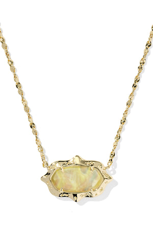 Elisa Scallop Frame Short Pendant Necklace-Necklaces-Vixen Collection, Day Spa and Women's Boutique Located in Seattle, Washington