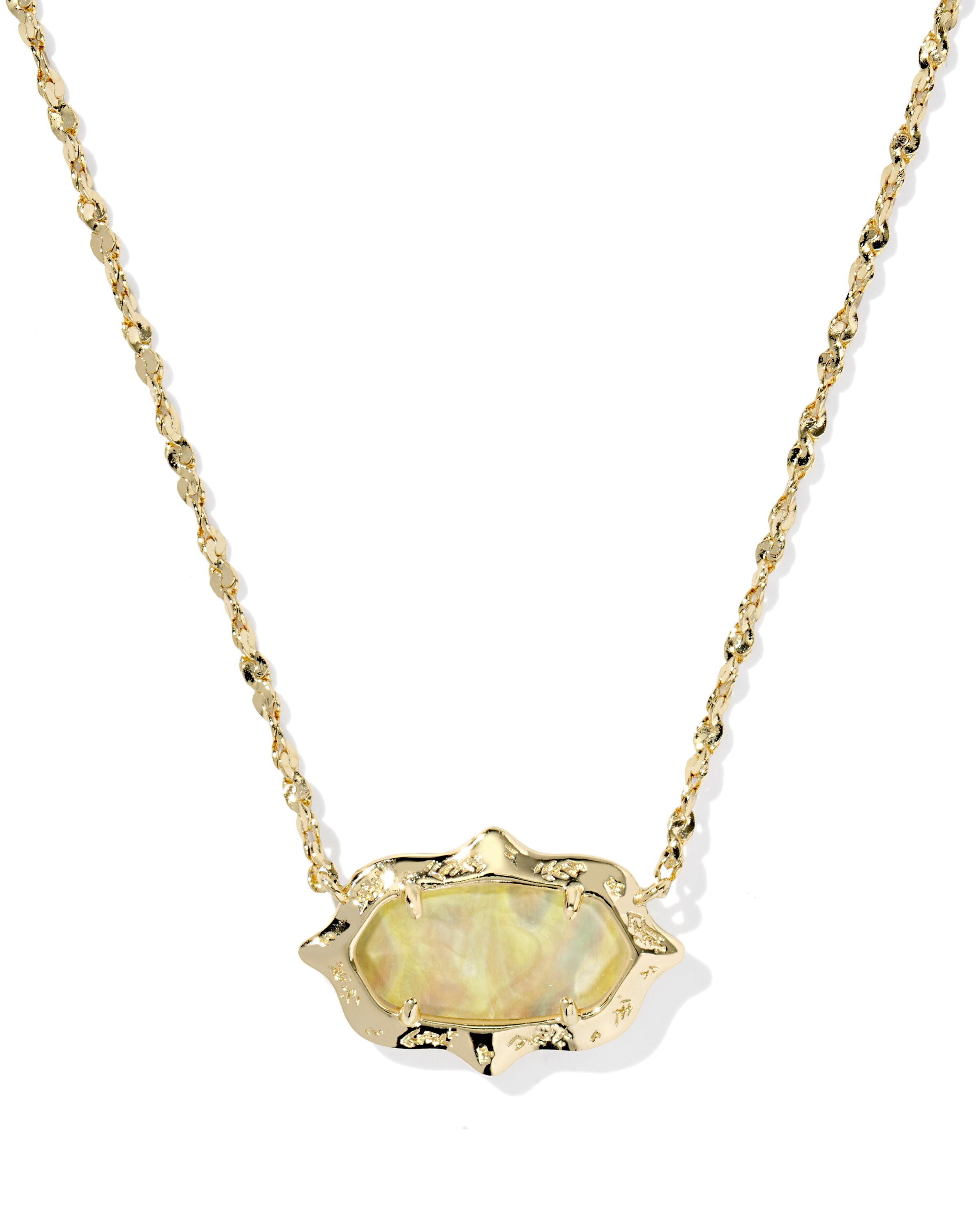 Elisa Scallop Frame Short Pendant Necklace-Necklaces-Vixen Collection, Day Spa and Women's Boutique Located in Seattle, Washington