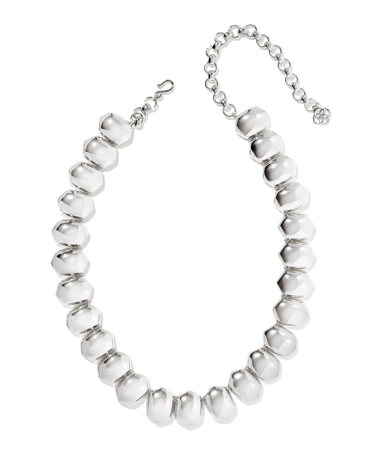 Collier Statement Perlé Gris Argenté - Longueur 16 Pouces - Plaqué Argent - Occasion