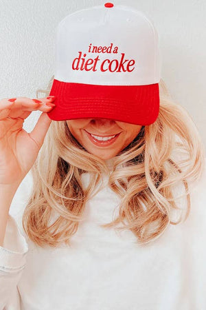 I Need A Diet Coke Trucker Hat-Hats-Vixen Collection, Day Spa and Women's Boutique Located in Seattle, Washington