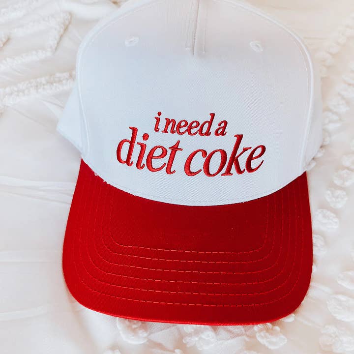 I Need A Diet Coke Trucker Hat-Hats-Vixen Collection, Day Spa and Women's Boutique Located in Seattle, Washington