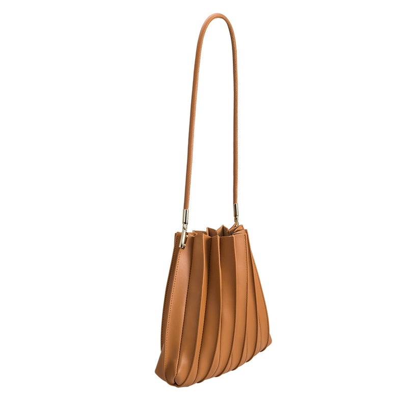 Carrie Pleated Vegan Shoulder Bag-Bags + Wallets-Vixen Collection, Day Spa and Women's Boutique Located in Seattle, Washington