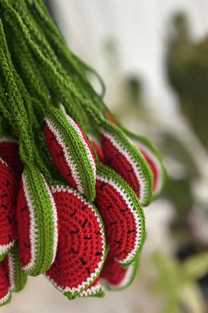 Watermelon Red Crochet Bag Charm-Accessories-Vixen Collection, Day Spa and Women's Boutique Located in Seattle, Washington