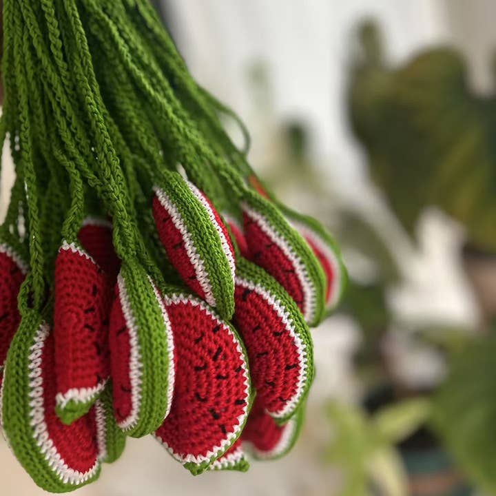 Watermelon Red Crochet Bag Charm-Accessories-Vixen Collection, Day Spa and Women's Boutique Located in Seattle, Washington