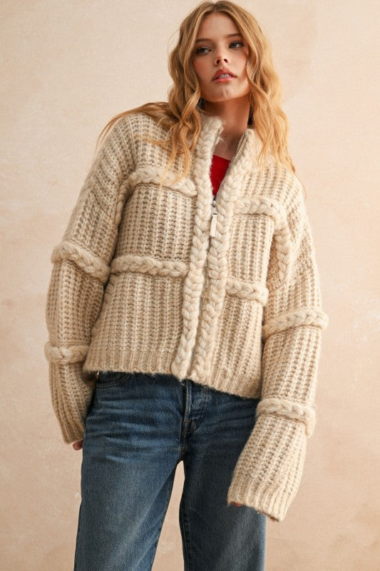 Braided Breeze Cardigan-Sweaters-Vixen Collection, Day Spa and Women's Boutique Located in Seattle, Washington