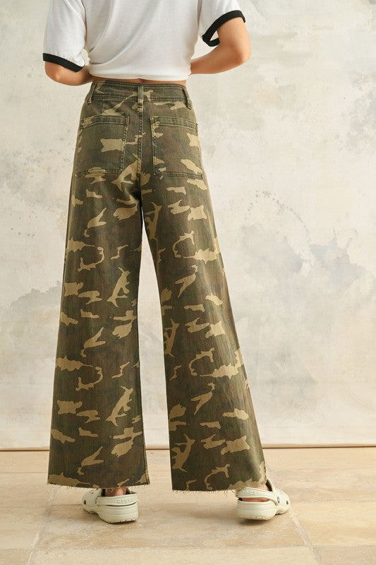 Women's Camo Wide Leg Pants | Vixen Collection