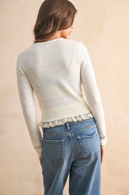 Lovely in Lace Cardigan-Sweaters-Vixen Collection, Day Spa and Women's Boutique Located in Seattle, Washington