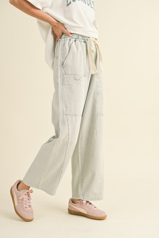 Sea Stitched Barrel Pants-Pants-Vixen Collection, Day Spa and Women's Boutique Located in Seattle, Washington