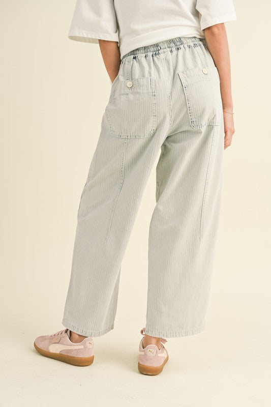 Sea Stitched Barrel Pants-Pants-Vixen Collection, Day Spa and Women's Boutique Located in Seattle, Washington