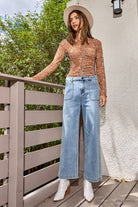 Wildflower Riot Mesh Top-Long Sleeves-Vixen Collection, Day Spa and Women's Boutique Located in Seattle, Washington