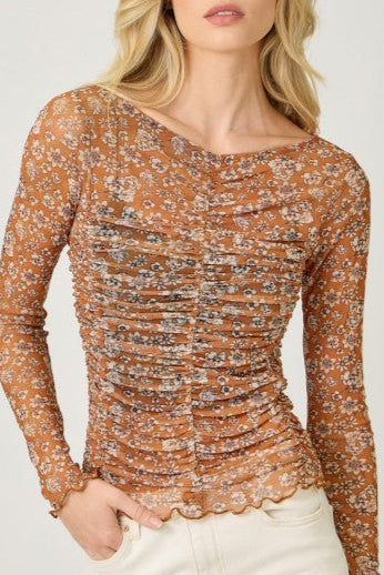 Wildflower Riot Mesh Top-Long Sleeves-Vixen Collection, Day Spa and Women's Boutique Located in Seattle, Washington