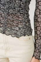 Wildflower Riot Mesh Top-Long Sleeves-Vixen Collection, Day Spa and Women's Boutique Located in Seattle, Washington
